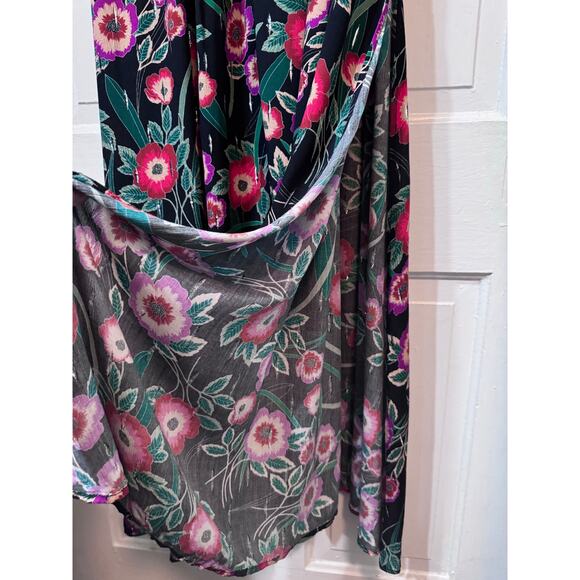 NWT Misa Los Angeles Black Floral Open Back Long Sleeve Maxi Dress Size S - Picture 5 of 16